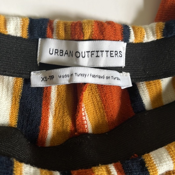 Urban Outfitters white orange yellow and navy flowy straight leg pants XS - Picture 3 of 4